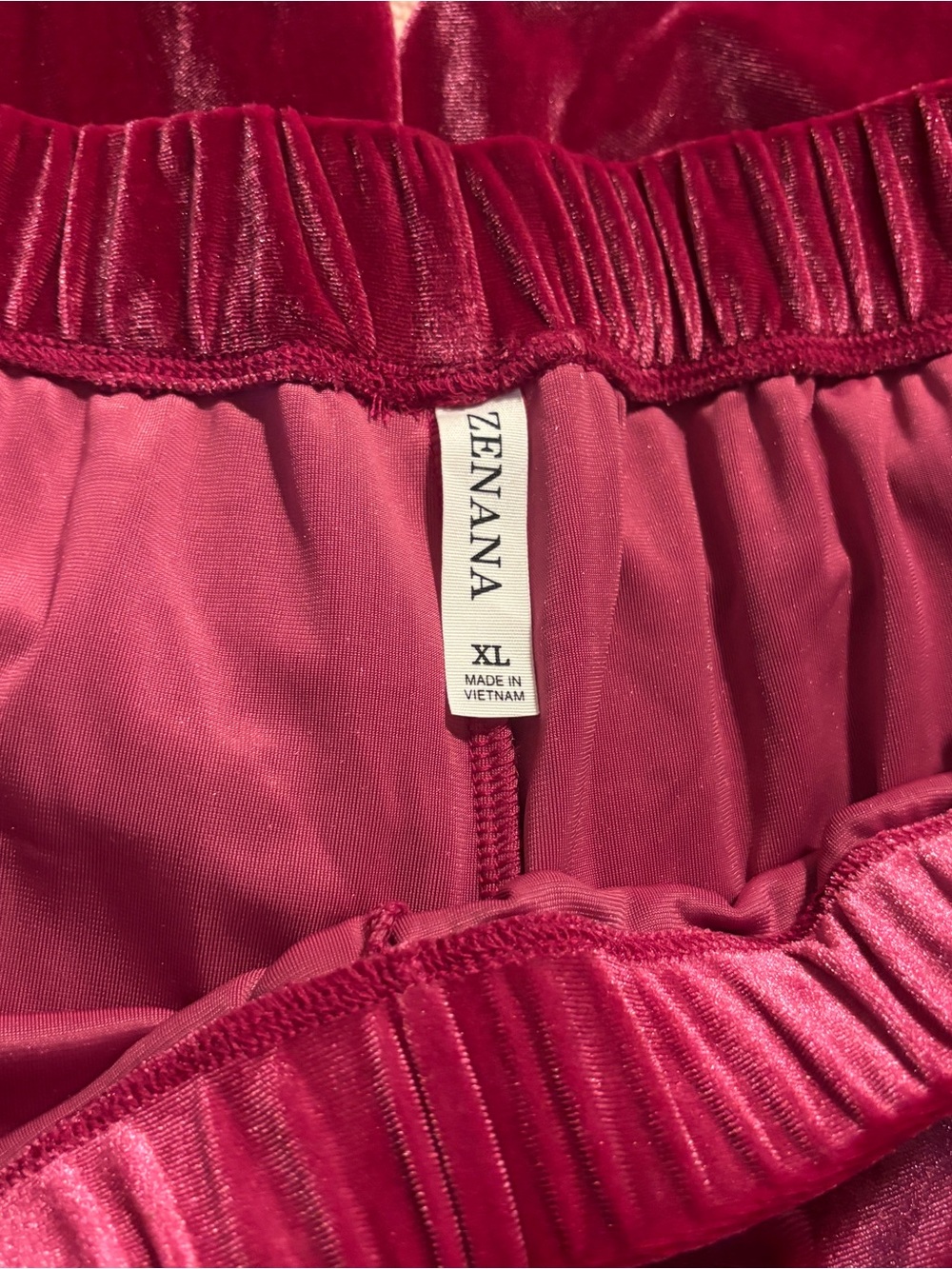 Zenana XL Berry Velvet Wide Leg Pants Stretch Pull On Palazzo Lounge Holiday - Picture 3 of 9